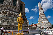 Bangkok Wat Arun - The porch with statue of the Buddha in front. 